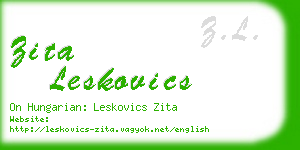 zita leskovics business card